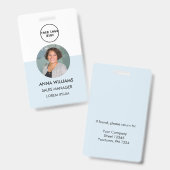 従業員ラウンドフォトID バッジ (表裏)