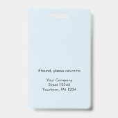 従業員ラウンドフォトID バッジ (裏面)