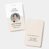 従業員ラウンドフォトID バッジ (正面＆裏面)