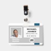 従業員ロゴおよび写真名タグ バッジ (正面 （クリップ付）)