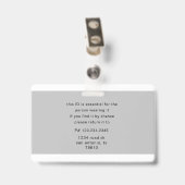 従業員ロゴおよび写真名タグ バッジ (裏面 (クリップ付))