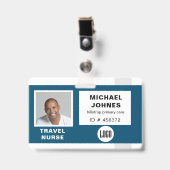 従業員ロゴおよび写真名タグ バッジ (正面 （クリップ付）)