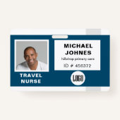 従業員ロゴおよび写真名タグ バッジ (正面)