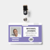 従業員ロゴおよび写真名タグ バッジ (正面 （クリップ付）)