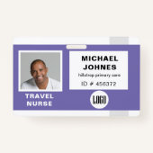 従業員ロゴおよび写真名タグ バッジ (正面)