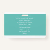 従業員ロゴおよび写真名タグ バッジ (裏面)