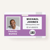 従業員ロゴおよび写真名タグ バッジ (正面)