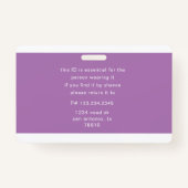 従業員ロゴおよび写真名タグ バッジ (裏面)