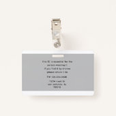 従業員ロゴおよび写真名タグ バッジ (裏面クリップ)