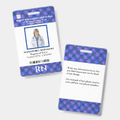 従業員ロゴの写真名バーコードカスタム バッジ (正面＆裏面)