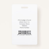 従業員ロゴの写真IDバーコード名 バッジ (裏面)