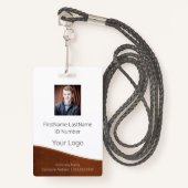 従業員ロゴの写真IDバーコード名 バッジ (正面ランヤード)