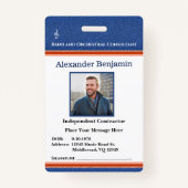 従業員ロゴの写真ID名のカスタム バッジ (正面)