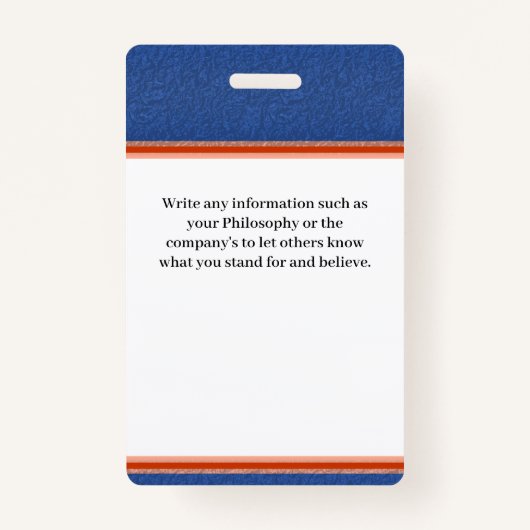 従業員ロゴの写真ID名のカスタム バッジ (裏面)