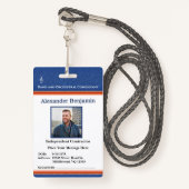 従業員ロゴの写真ID名のカスタム バッジ (正面ランヤード)