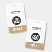 従業員ロゴスタッフラベルの前後 バッジ (正面＆裏面)