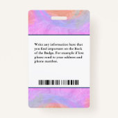 従業員ロゴバーコードフォト名カスタム バッジ (裏面)