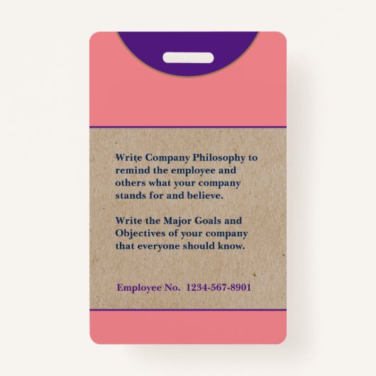 従業員ロゴバーコードロゴ写真名IDカード バッジ (裏面)