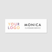 従業員ロゴモダン白 名札 (正面)