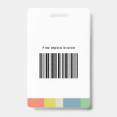 従業員ロモダンカラフルゴのバーコードフォトID バッジ (Back)