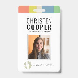 従業員ロモダンカラフルゴのバーコードフォトID バッジ