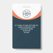 従業員企業ののバーコード青オレンジ バッジ (裏面)