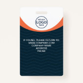 従業員企業ののバーコード青オレンジ バッジ (裏面)