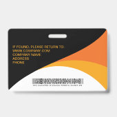 従業員企業のバーコードオレンジ色（黄） バッジ (裏面)