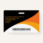 従業員企業のバーコードオレンジ色（黄） バッジ (裏面)