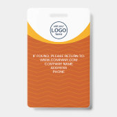 従業員企業のバーコードオレンジ色(黄) バッジ (裏面)