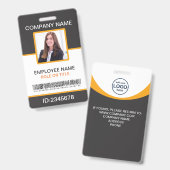 従業員企業のバーコード灰色イエロー バッジ (表裏)