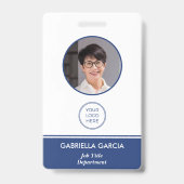 従業員企業のQRコードブルーIDバッジ バッジ (表面)