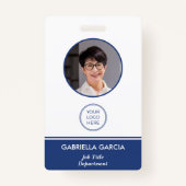 従業員企業のQRコードブルーIDバッジ バッジ (正面)