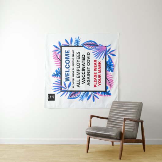 従業員全員接種済み歓迎タペストリーバックドロップ タペストリー (インサイチュ)