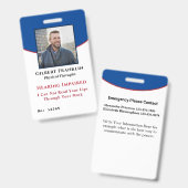 従業員写真ID識別障害カード バッジ (表裏)