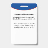 従業員写真ID識別障害カード バッジ (裏面)