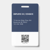 従業員写真QRコード海軍企業セキュリティID バッジ (裏面)