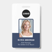 従業員写真QRコード海軍企業セキュリティID バッジ (正面)