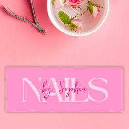 従業員別モダンピンクネイルサロン爪、 ネイル 名札