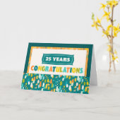 従業員創立25周年記念カラフル祝 カード (黄色い花)