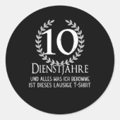 従業員十年会社お祝い会社 ラウンドシール (正面)