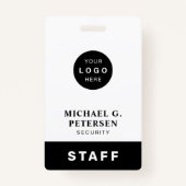 従業員名カスタム会社ロゴスタッフID バッジ (正面)