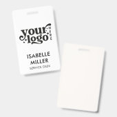 従業員名スタッフIDミニマリスト会社ロゴ バッジ (正面＆裏面)