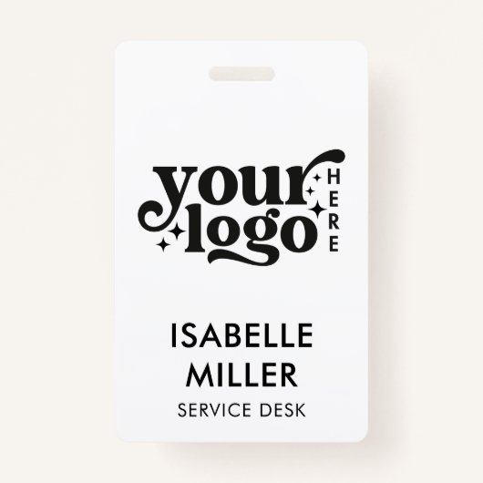 従業員名スタッフIDミニマリスト会社ロゴ バッジ (正面)