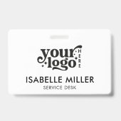 従業員名スタッフIDミニマリスト会社ロゴ バッジ (正面)