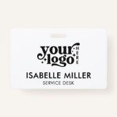 従業員名スタッフIDミニマリスト会社ロゴ バッジ (正面)