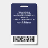 従業員名タイトルバーコードロゴNavy Geo ID バッジ (裏面)