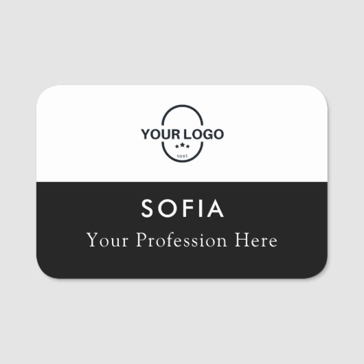 従業員名タグカスタムロゴ磁性プラスチック 名札 (正面)