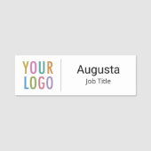 従業員名タグピン磁気ビジネスロゴ付き 名札 (正面)