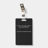従業員名タグIDカードバッジ – 黒 バッジ (裏面 （クリップ付）)